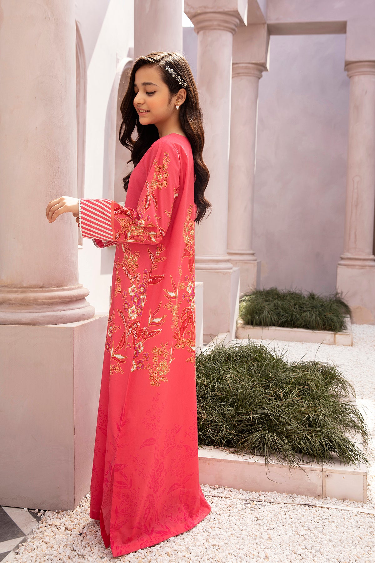 DE22-14-Round Neck Printed Fustaan 1PC