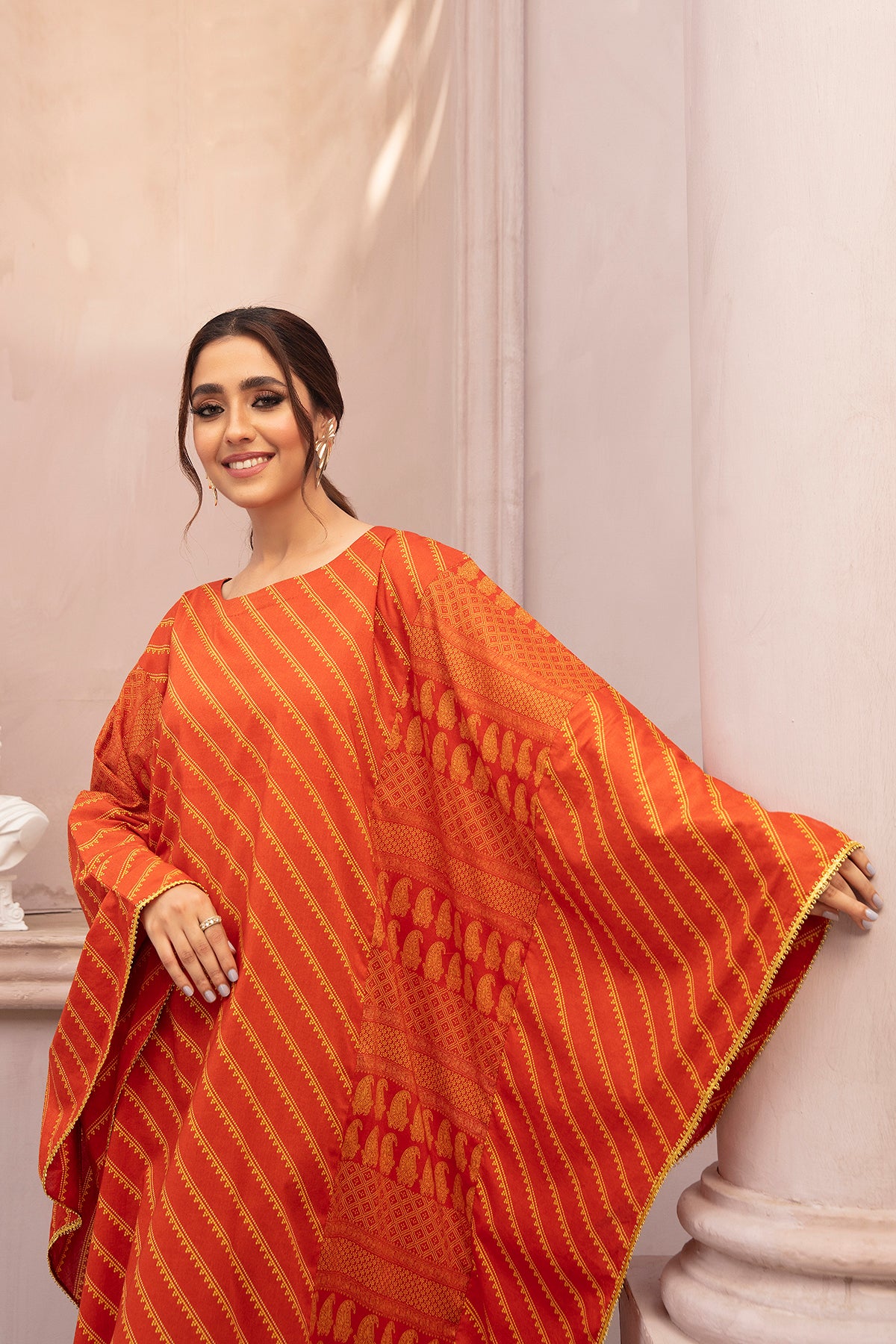 DE22-40-Printed Kaftan Fustaan 1PC