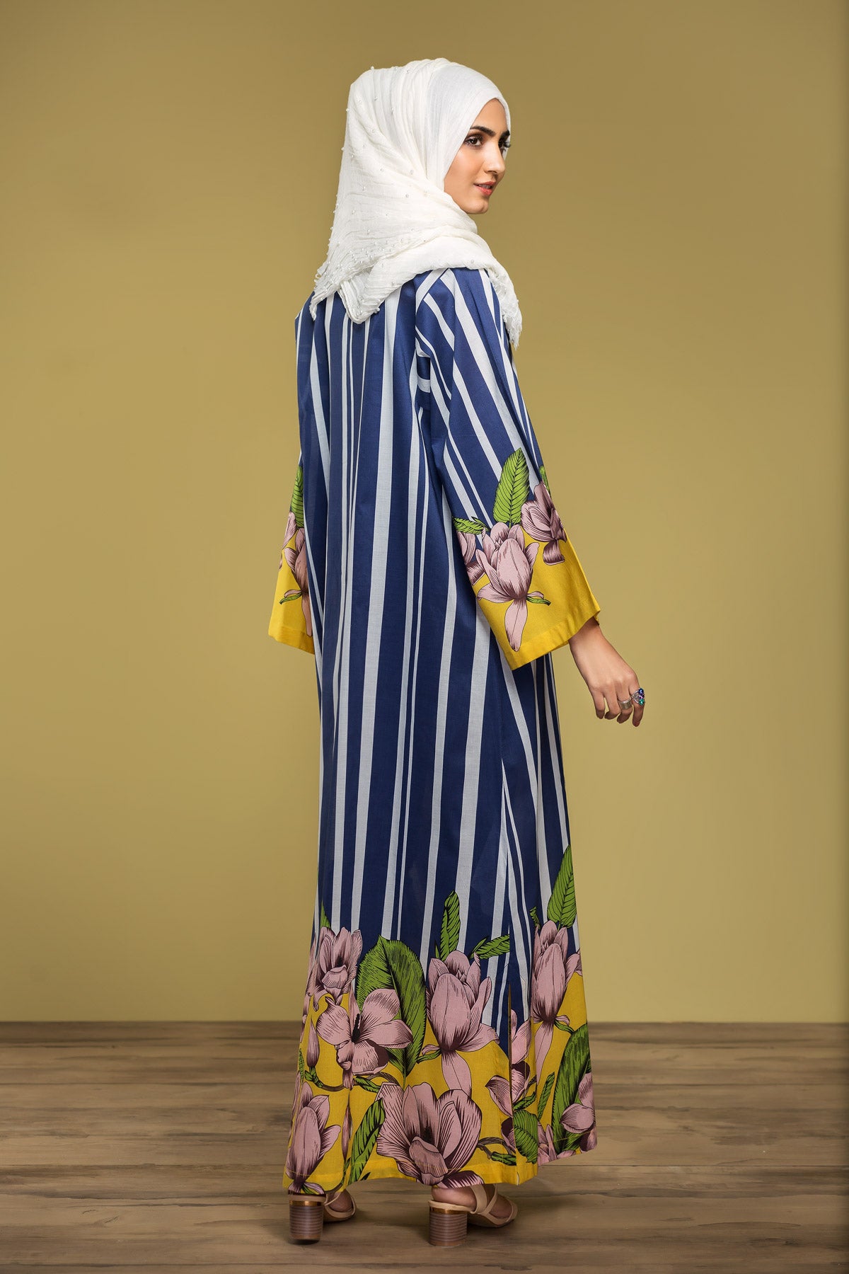 DS20-02 Printed Stitched Jalabiya – 1PC - Nishat Linen UAE