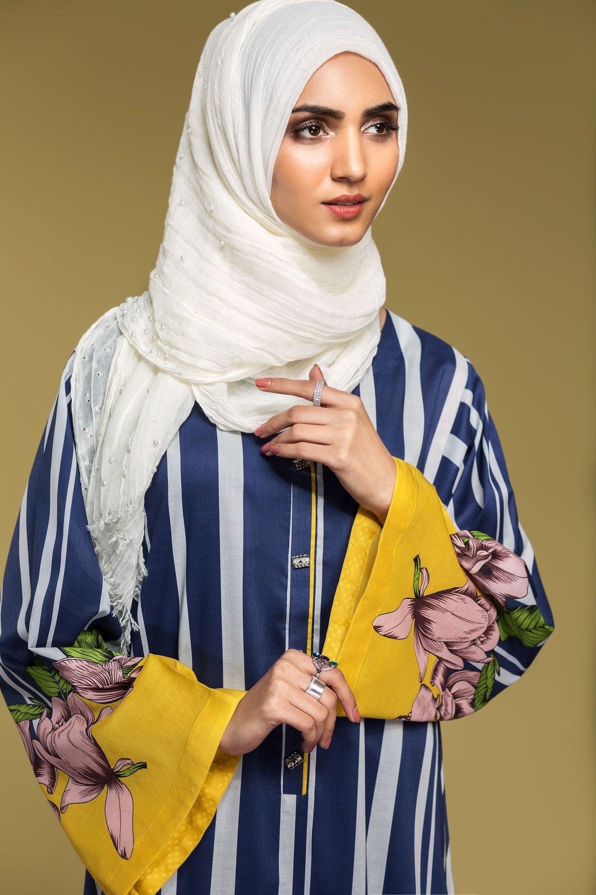 DS20-02 Printed Stitched Jalabiya – 1PC - Nishat Linen UAE