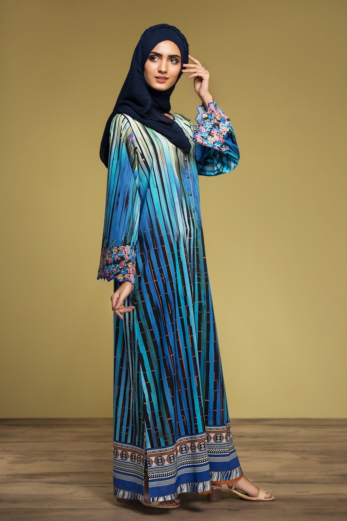 DS20-05 Printed Embroidered Stitched Fustaan 1PC