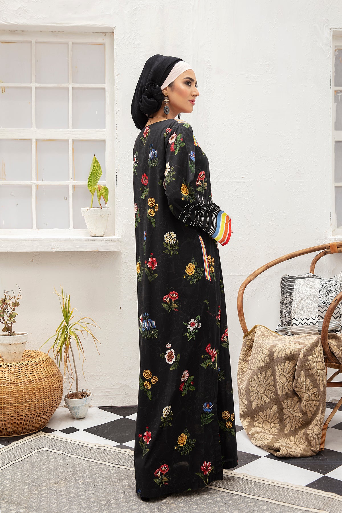 DS20-104 Printed Stitched Fustaan for Kids - 1PC