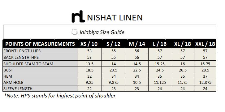 DS20-11 Printed Embroidered Stitched Jalabiya – 1PC - Nishat Linen UAE
