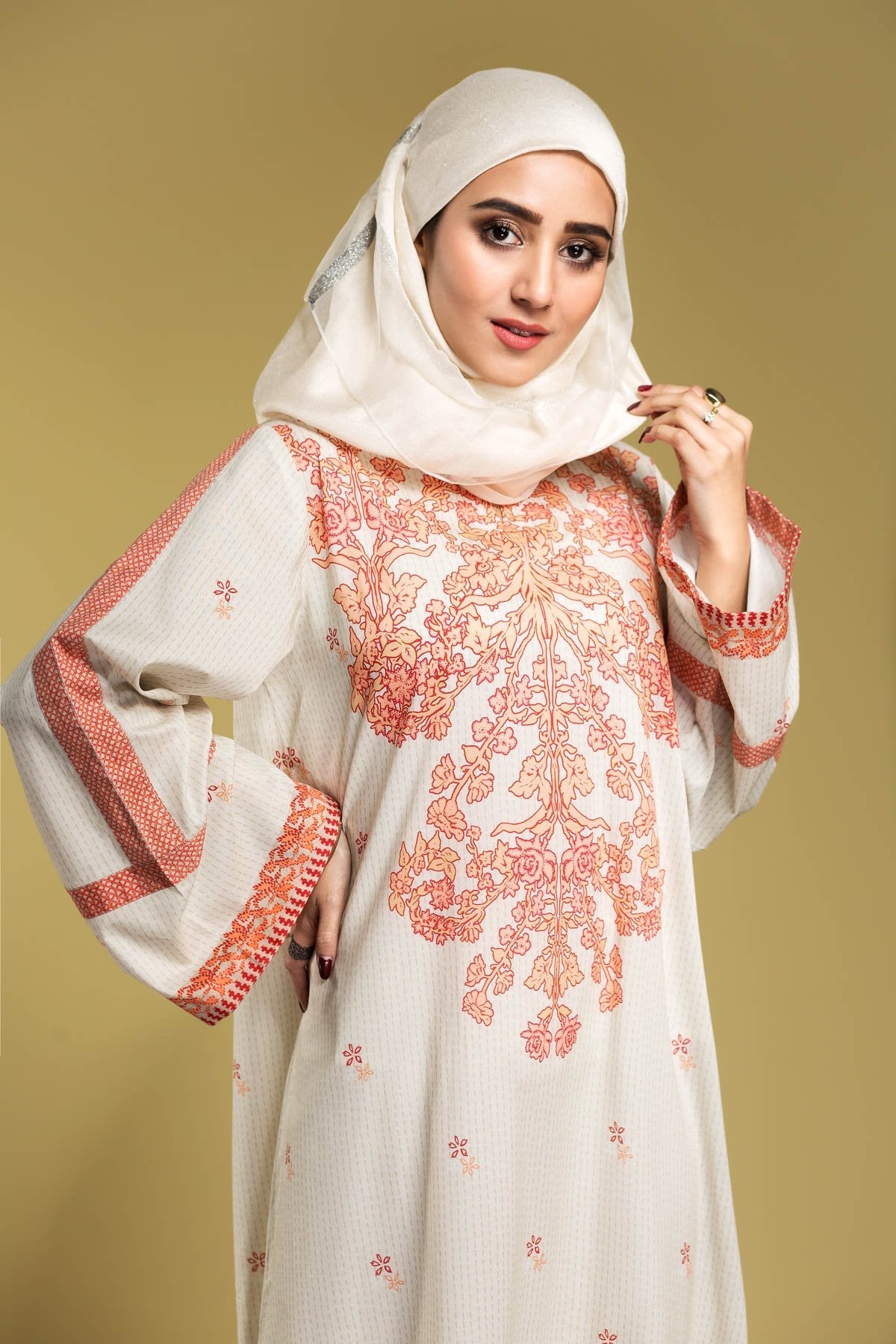 DS20-12 Printed Stitched Fustaan 1PC