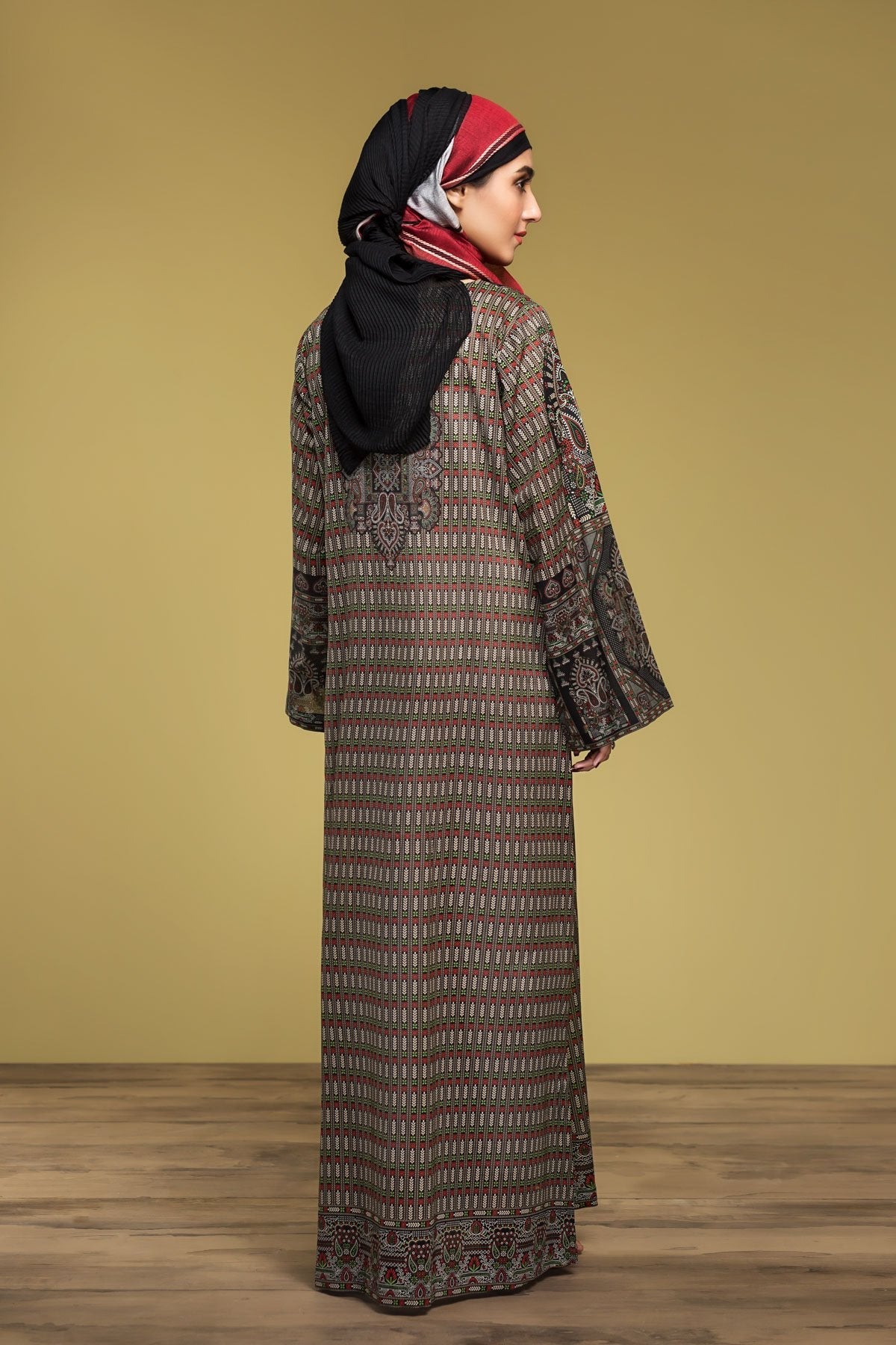 DS20-13 Printed Stitched Fustaan 1PC