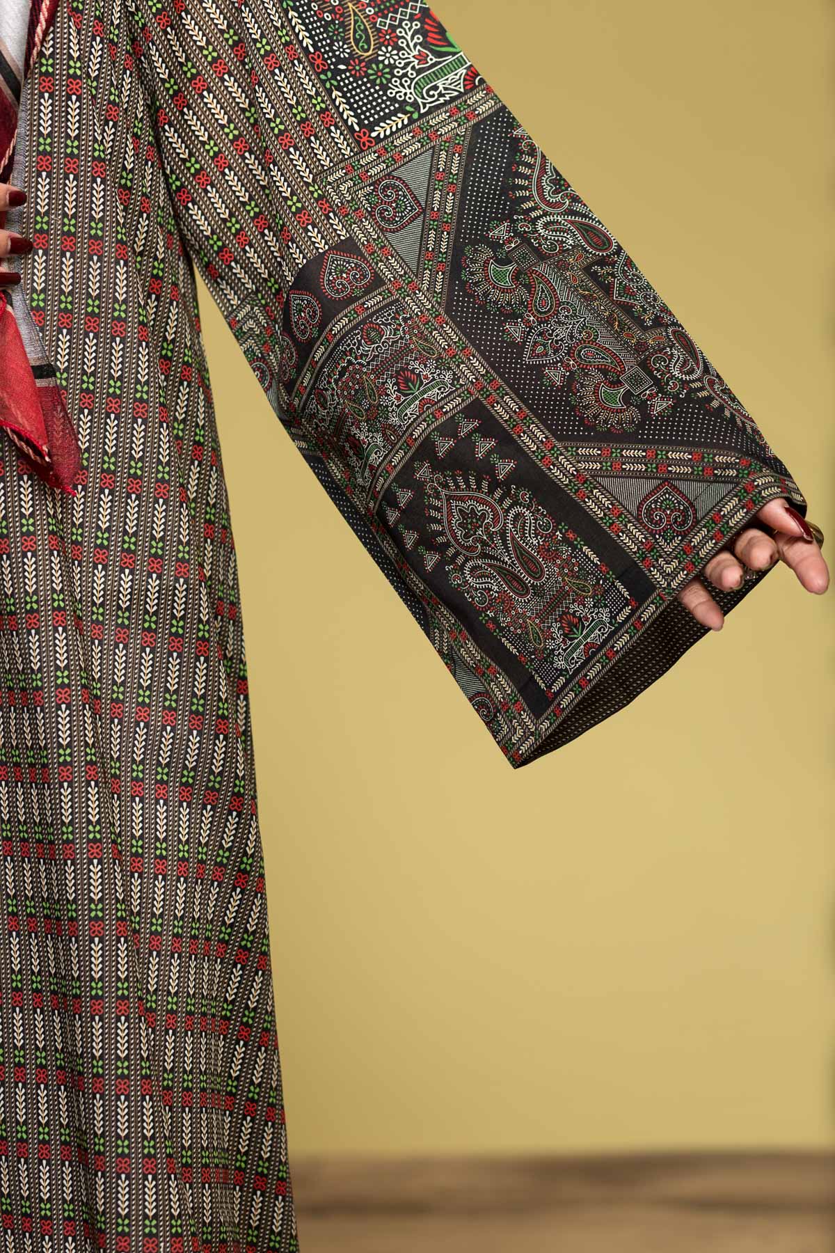 DS20-13 Printed Stitched Fustaan 1PC