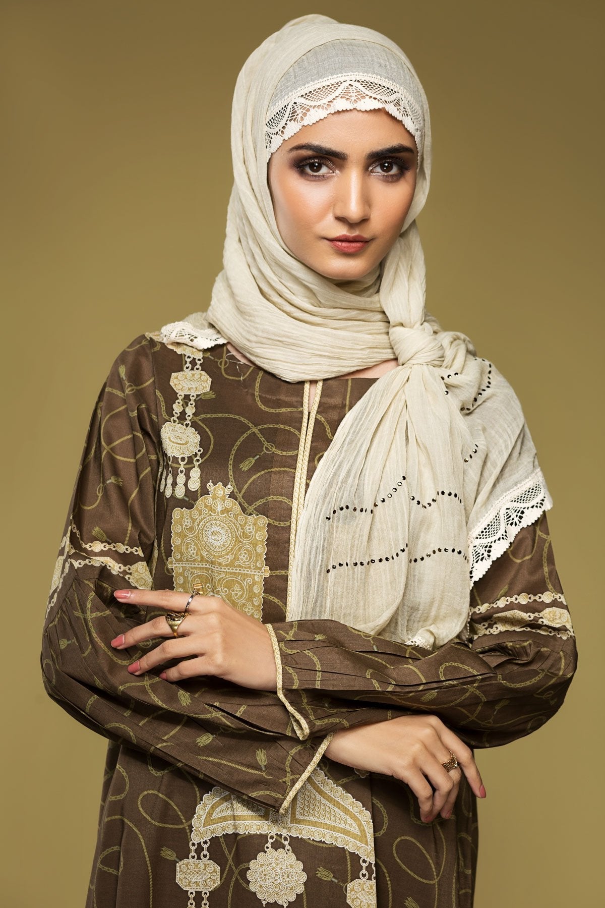 DS20-14 Printed Stitched Fustaan 1PC