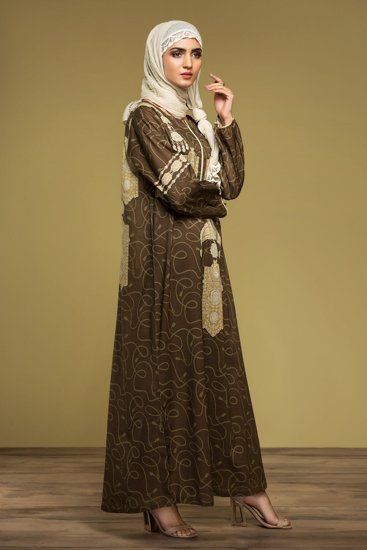 DS20-14 Printed Stitched Fustaan 1PC