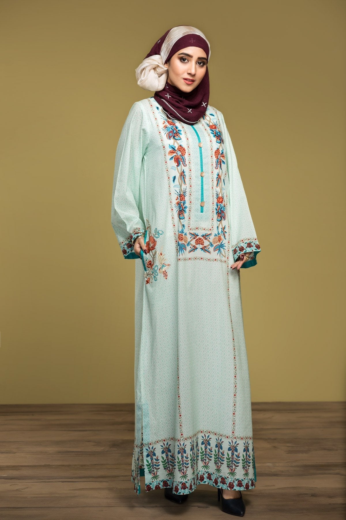 DS20-28 Printed Embroidered Stitched Fustaan 1PC