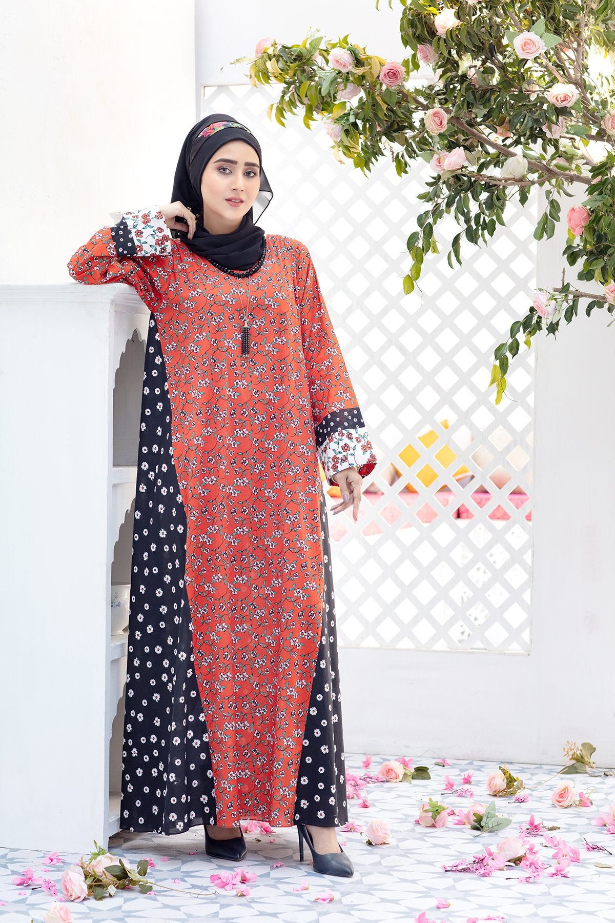DS20-36 Printed Stitched Fustaan 1PC