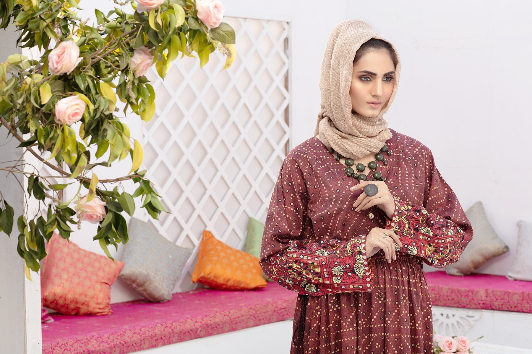 DS20-40 Printed Stitched Fustaan - 1PC