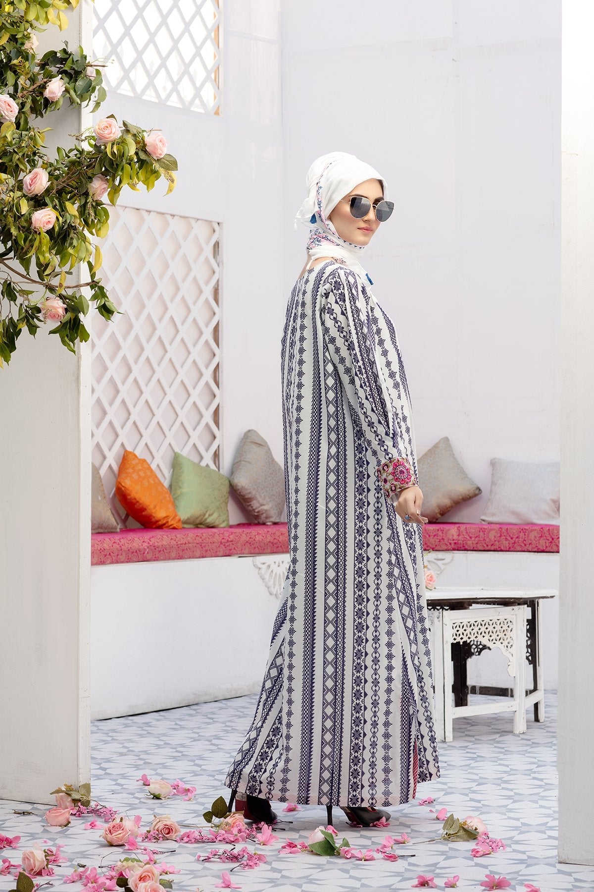 DS20-53 Printed Stitched Fustaan 1PC