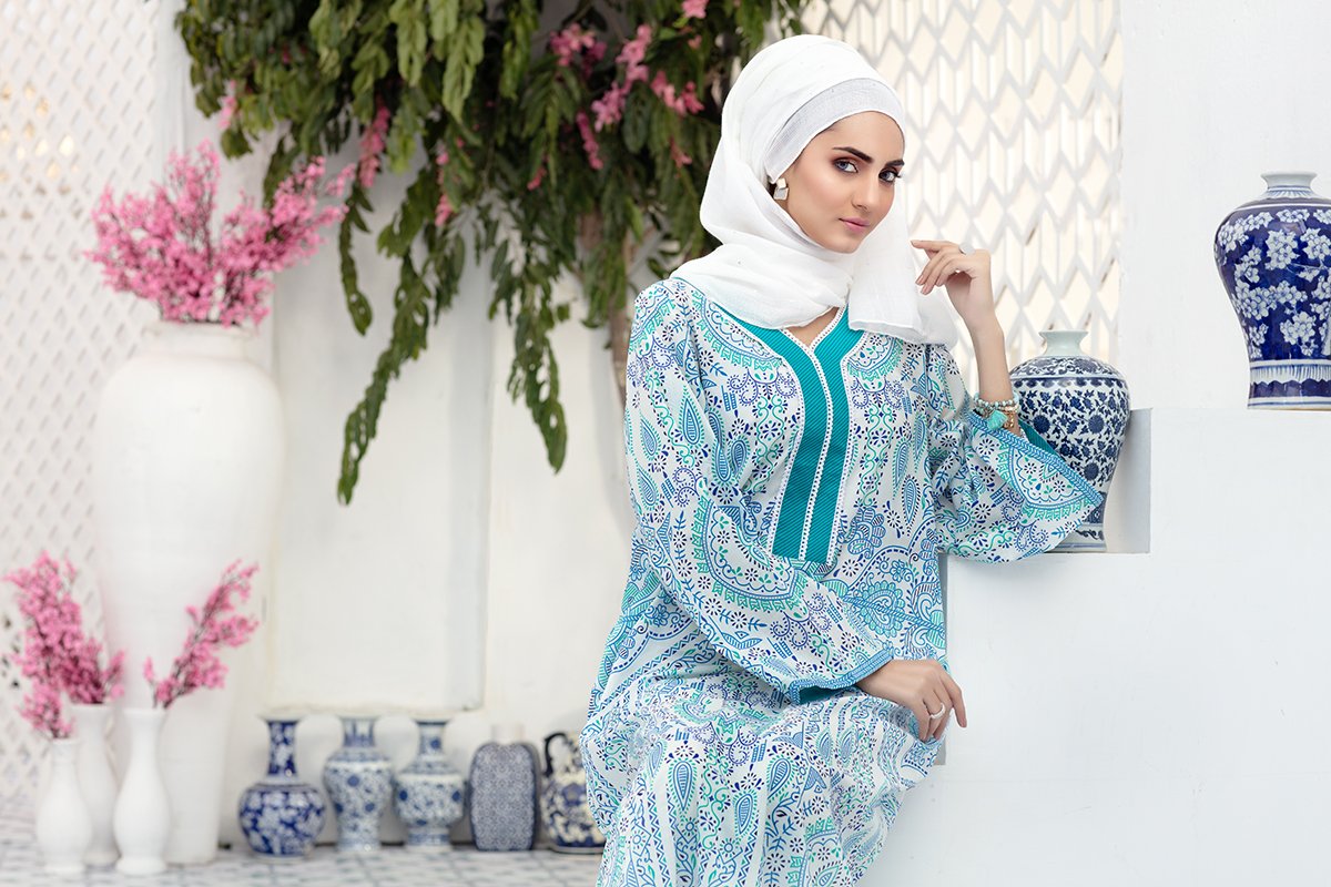 DS20-54 Printed Stitched Fustaan 1PC