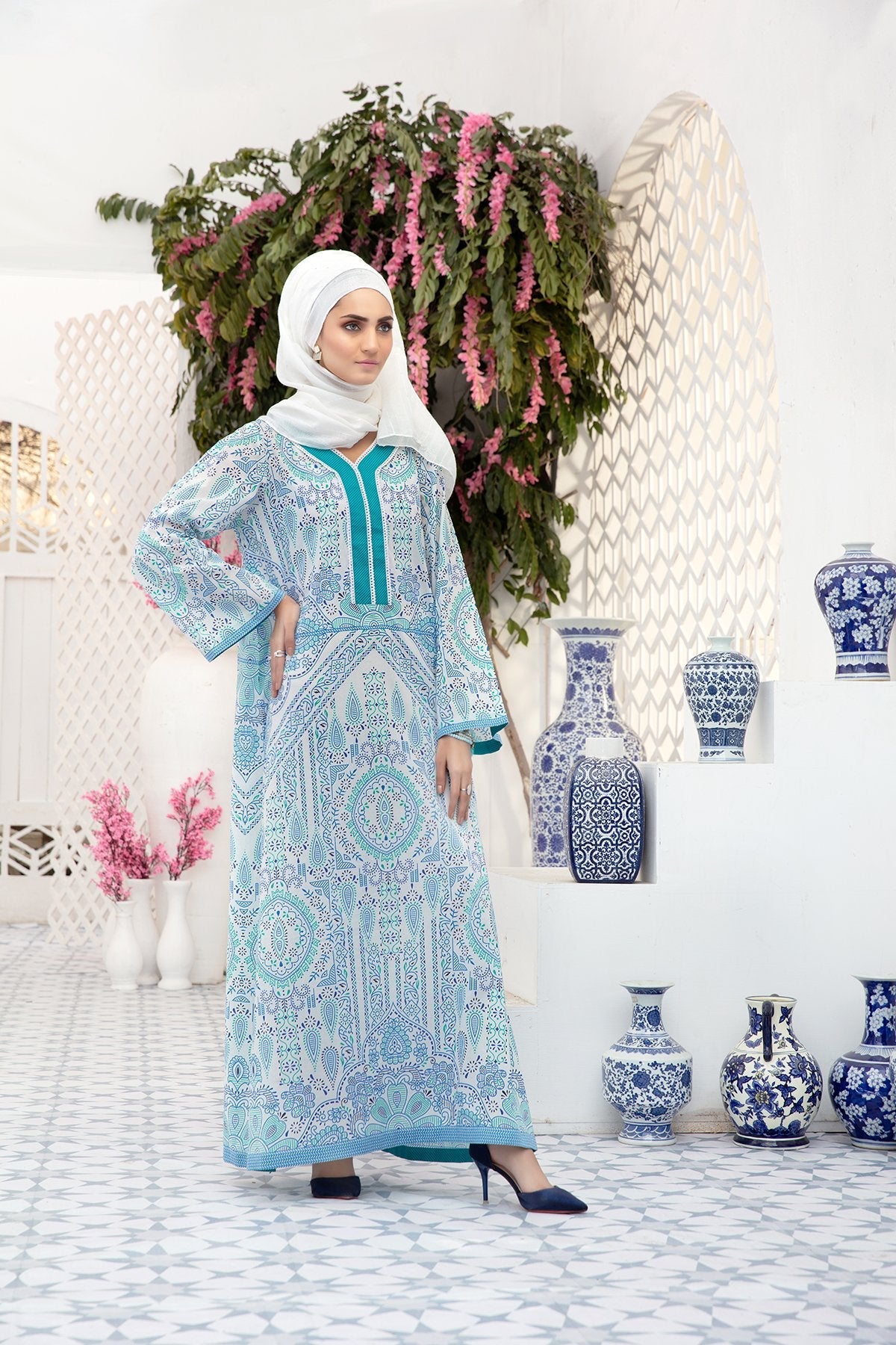DS20-54 Printed Stitched Fustaan 1PC