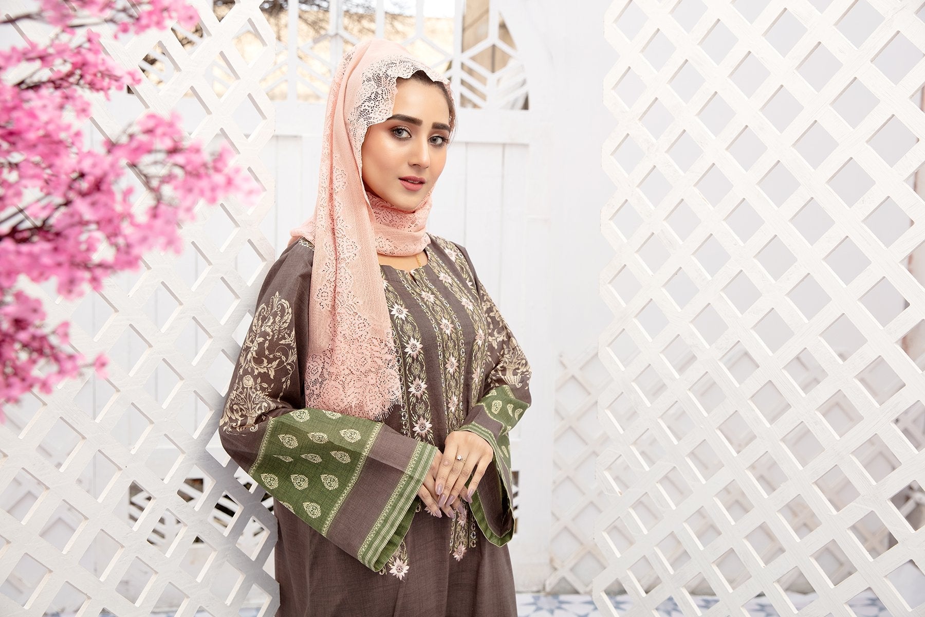 DS20-57 Printed Embroidered Stitched Fustaan 1PC