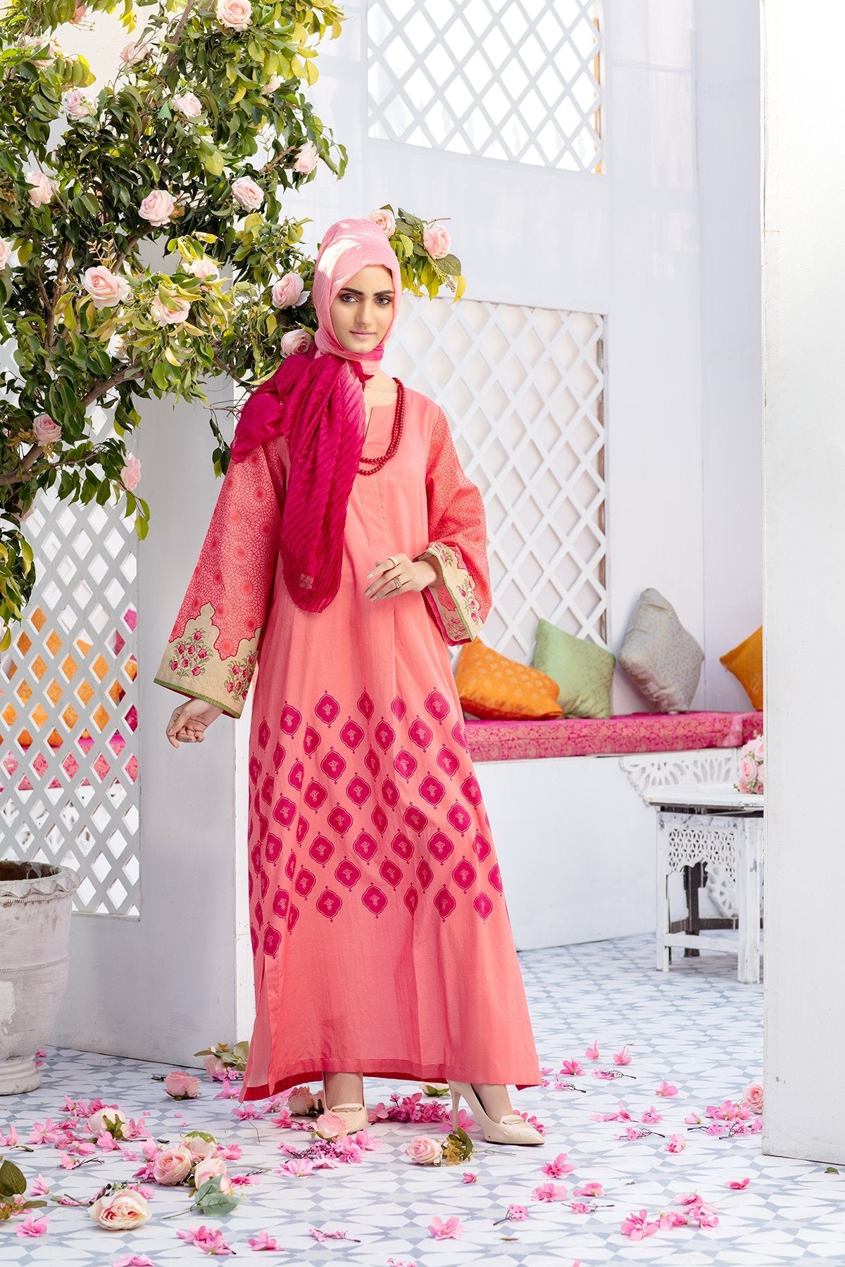 DS20-59 Printed Stitched Fustaan 1PC