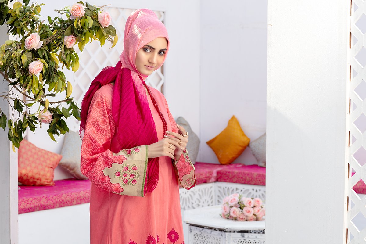 DS20-59 Printed Stitched Fustaan 1PC