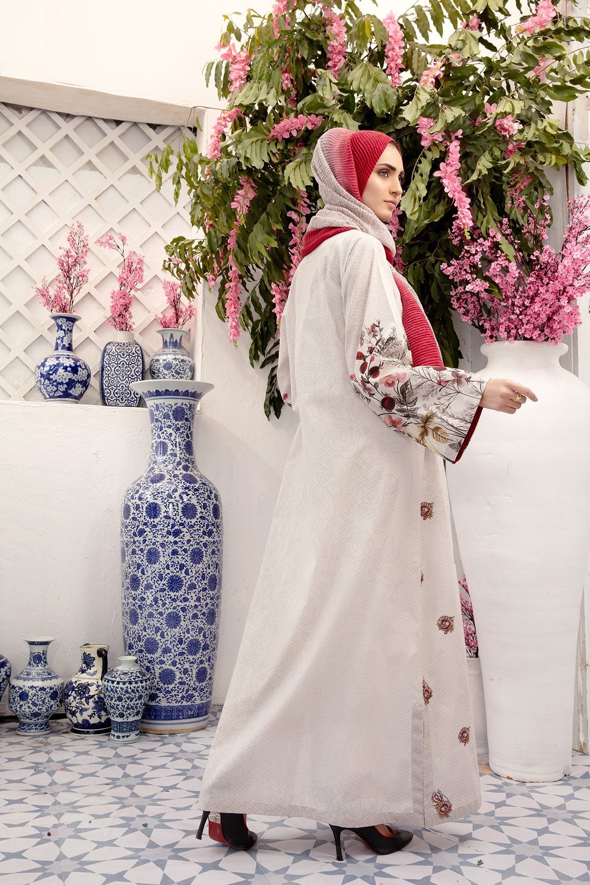 DS20-61 Printed Embroidered Stitched Fustaan 1PC