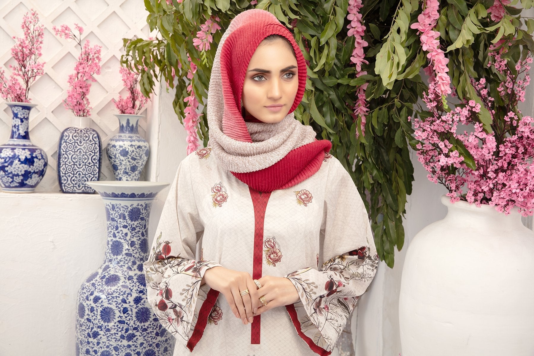 DS20-61 Printed Embroidered Stitched Fustaan 1PC