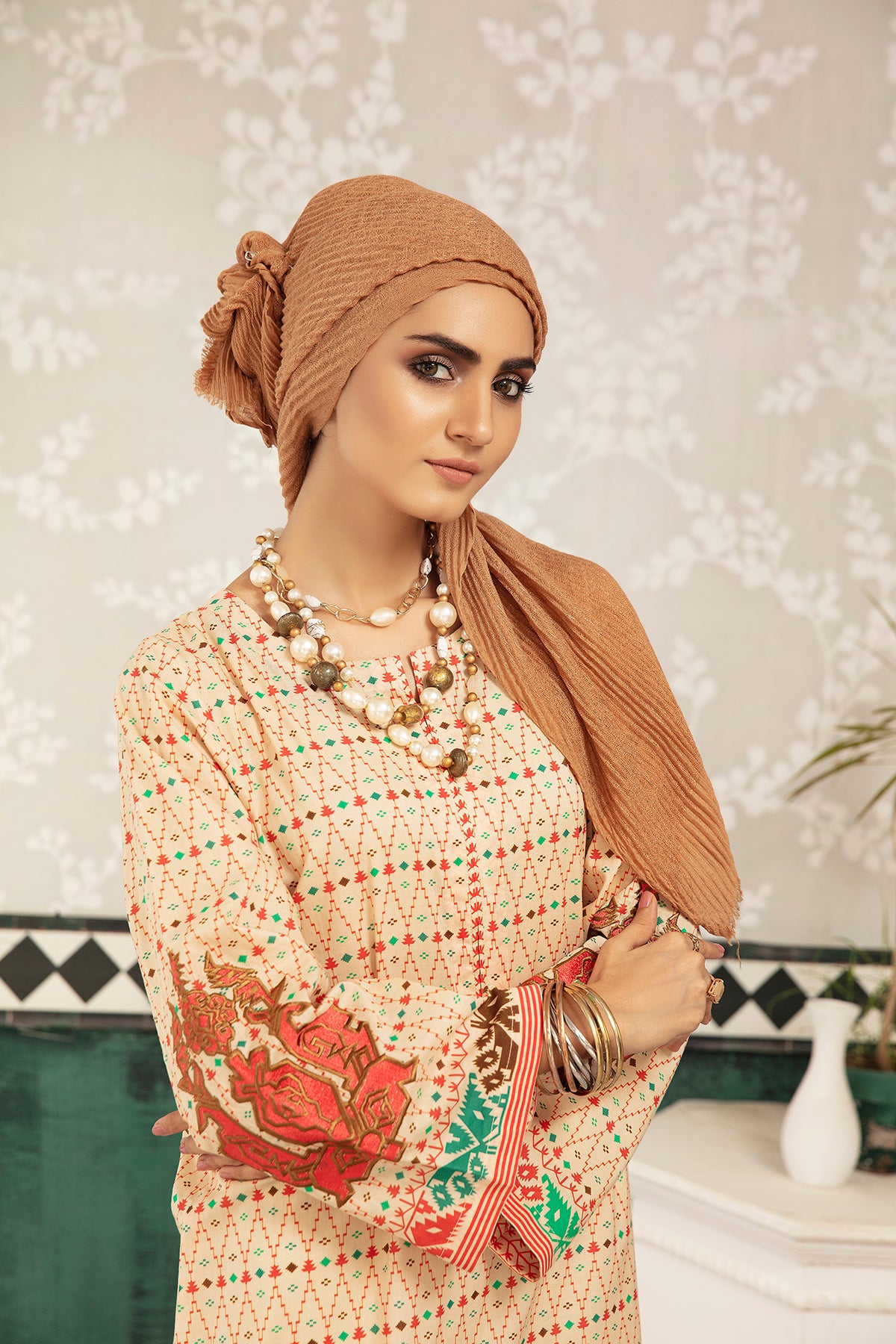 DS20-65 Printed Stitched Fustaan 1PC