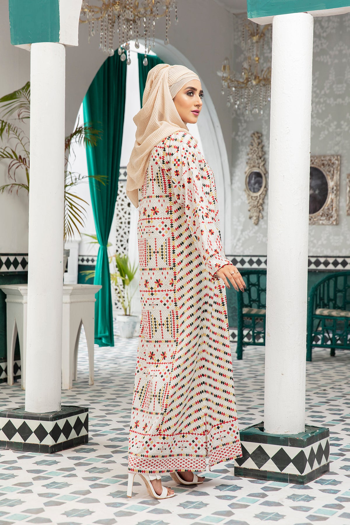 DS20-69 Printed Stitched Fustaan 1PC