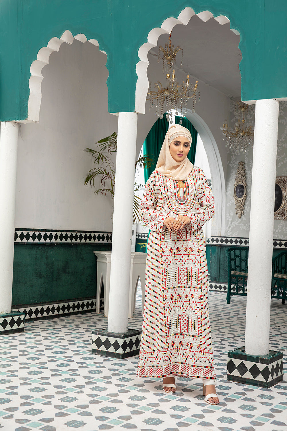 DS20-69 Printed Stitched Fustaan 1PC