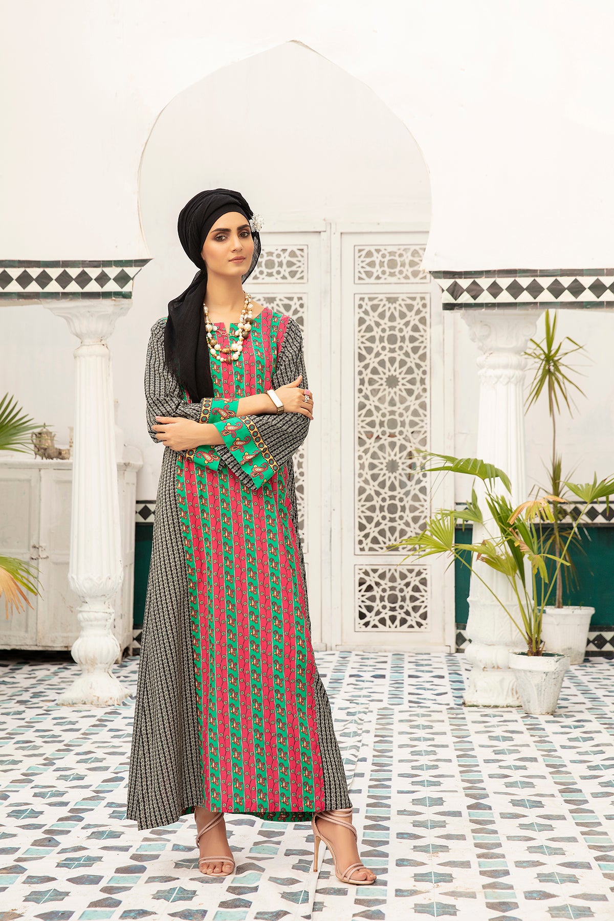 DS20-70 Printed Stitched Fustaan 1PC