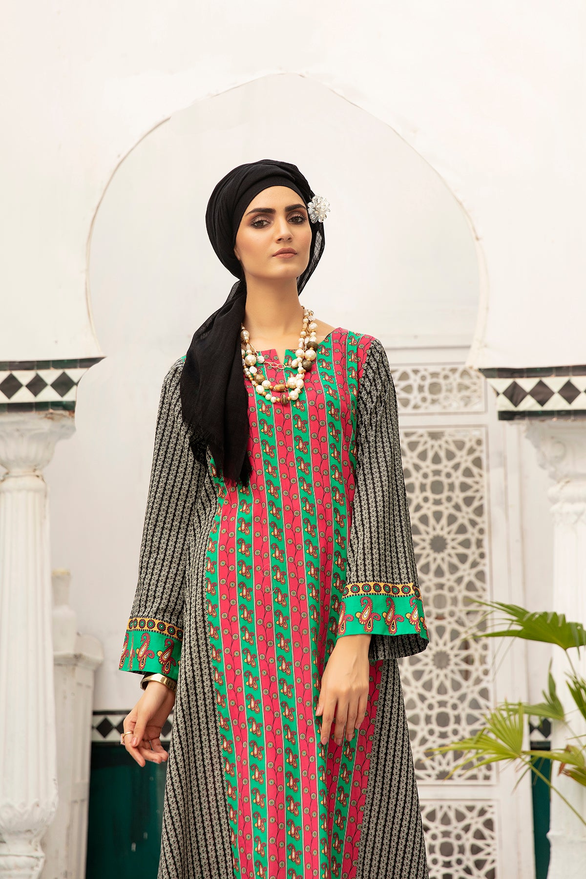 DS20-70 Printed Stitched Fustaan 1PC