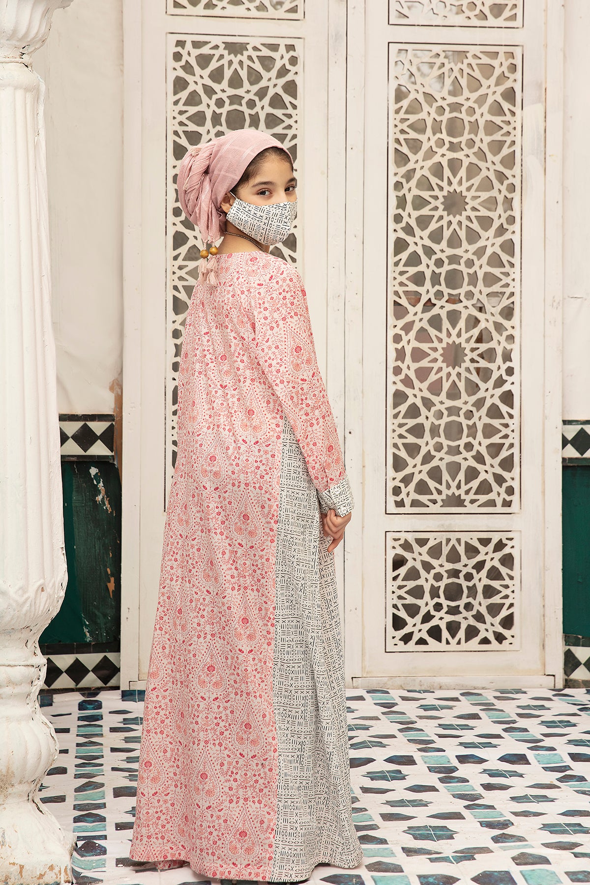 DS20-71 Printed Stitched Fustaan 1PC