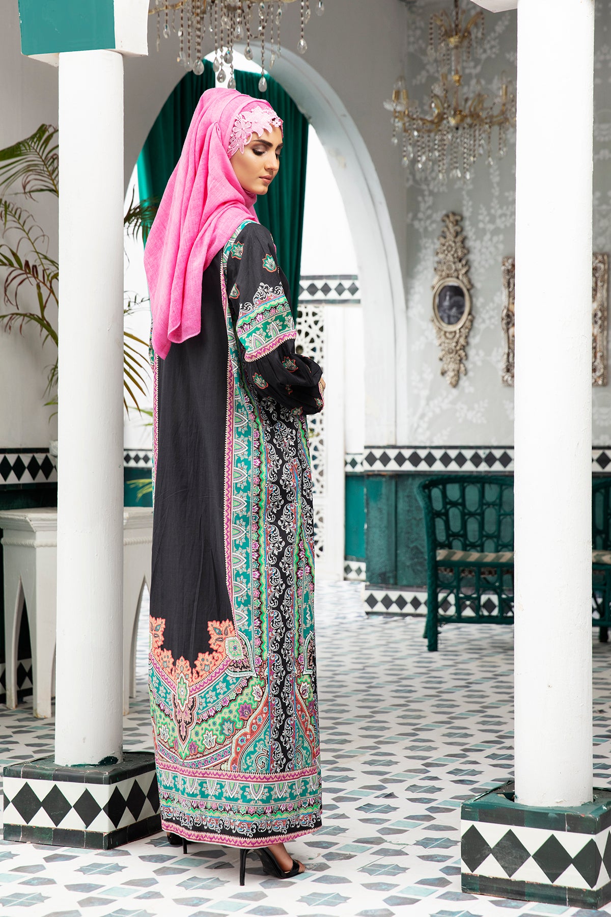 DS20-79 Printed Stitched Fustaan 1PC