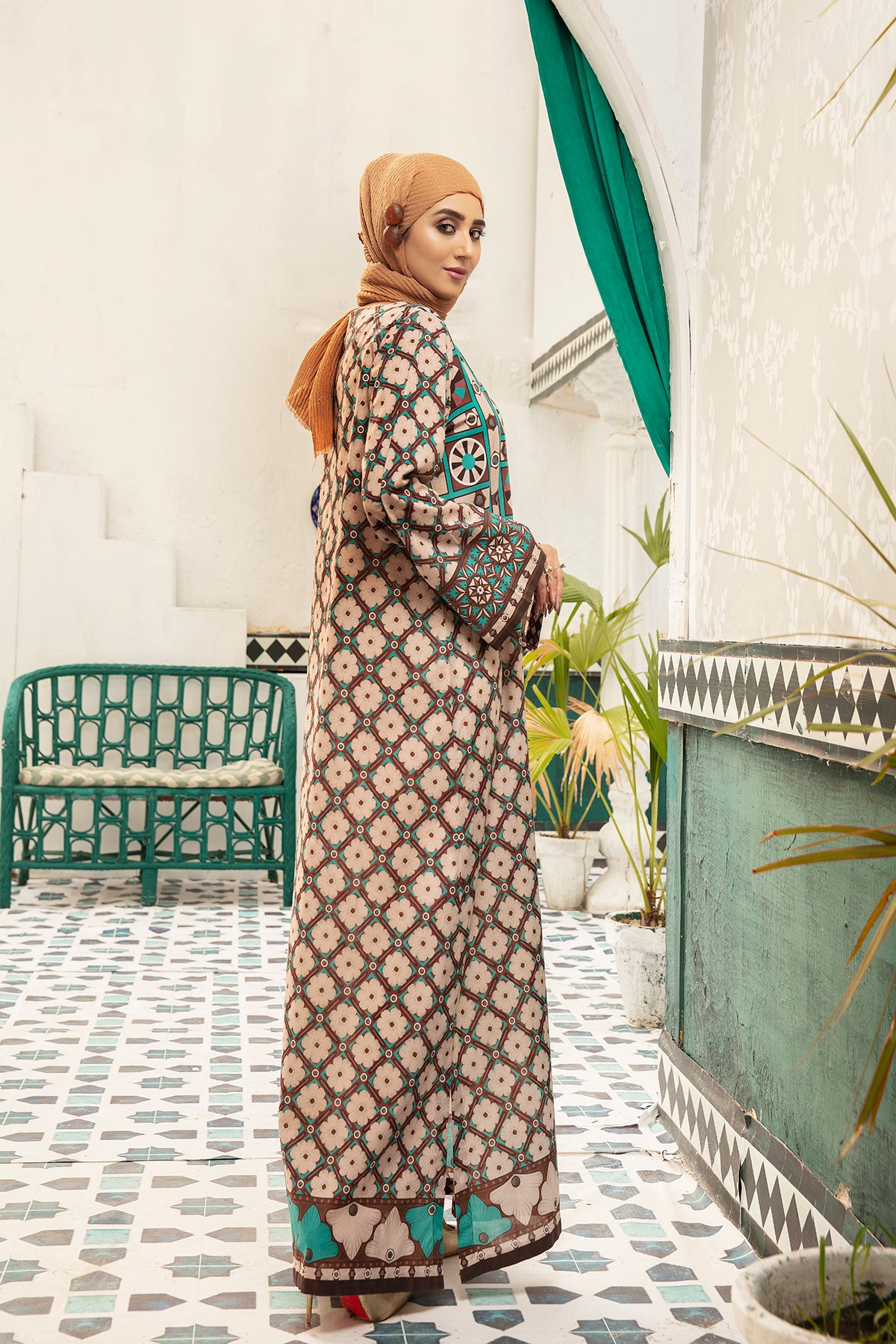 DS20-80 Printed Stitched Fustaan 1PC