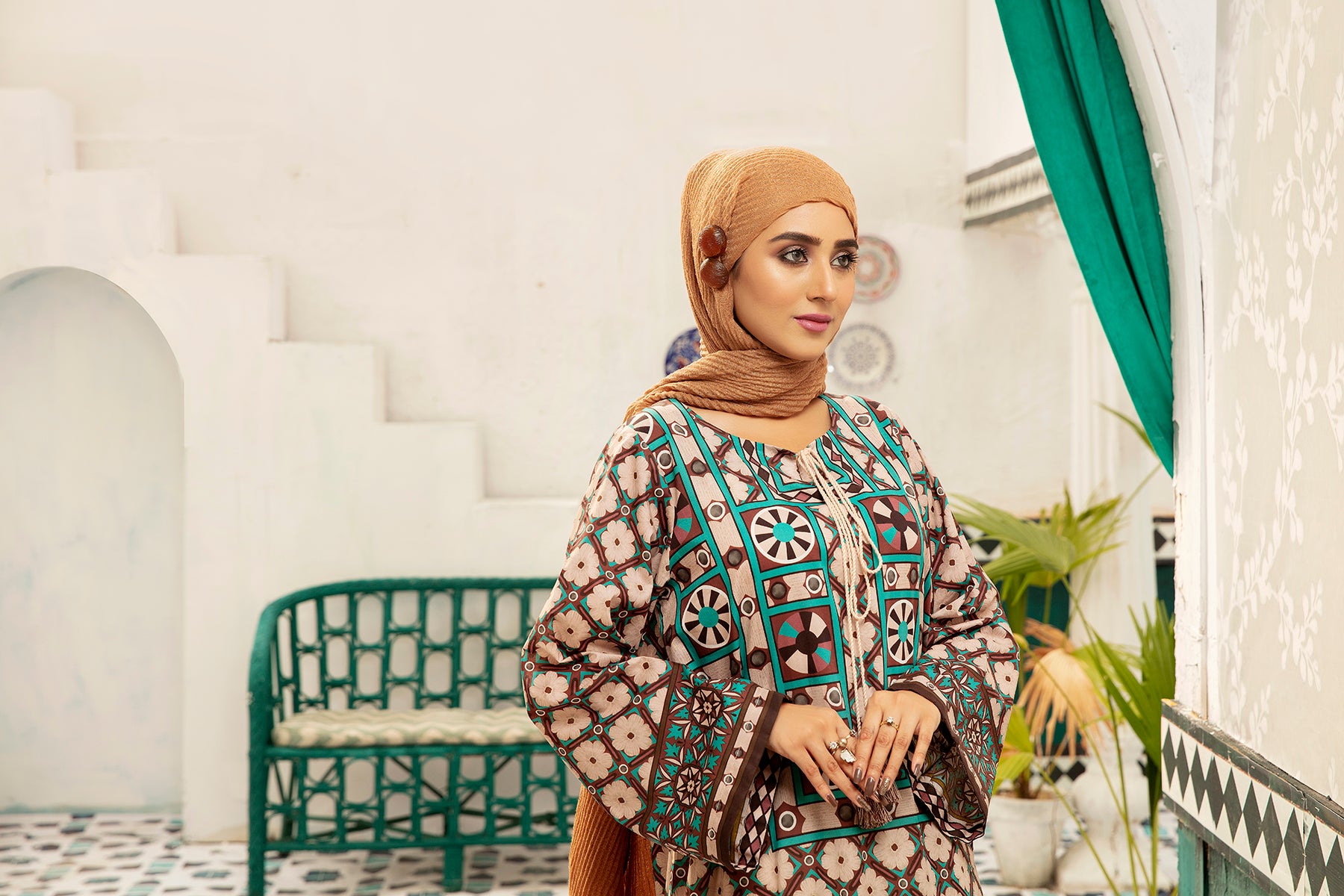 DS20-80 Printed Stitched Fustaan 1PC
