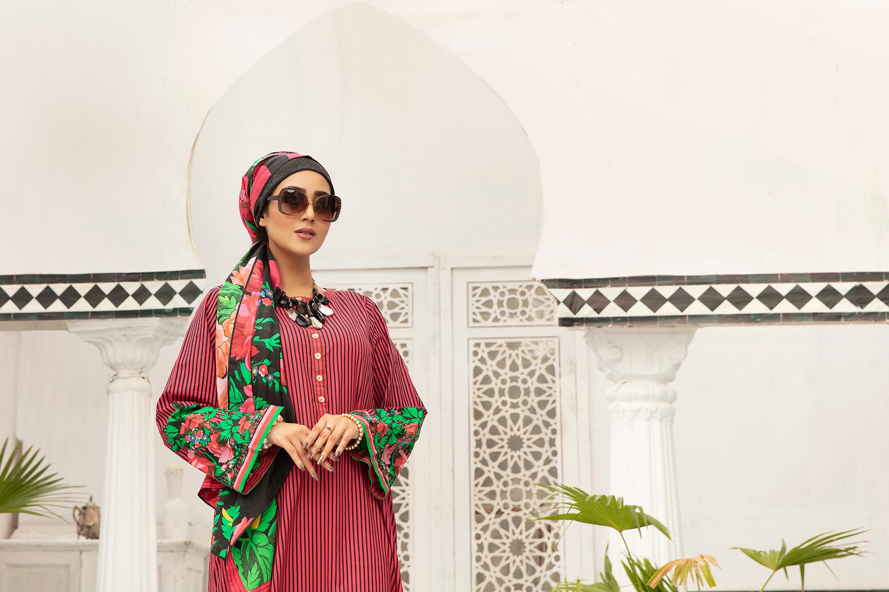 DS20-82 Printed Stitched Fustaan 1PC