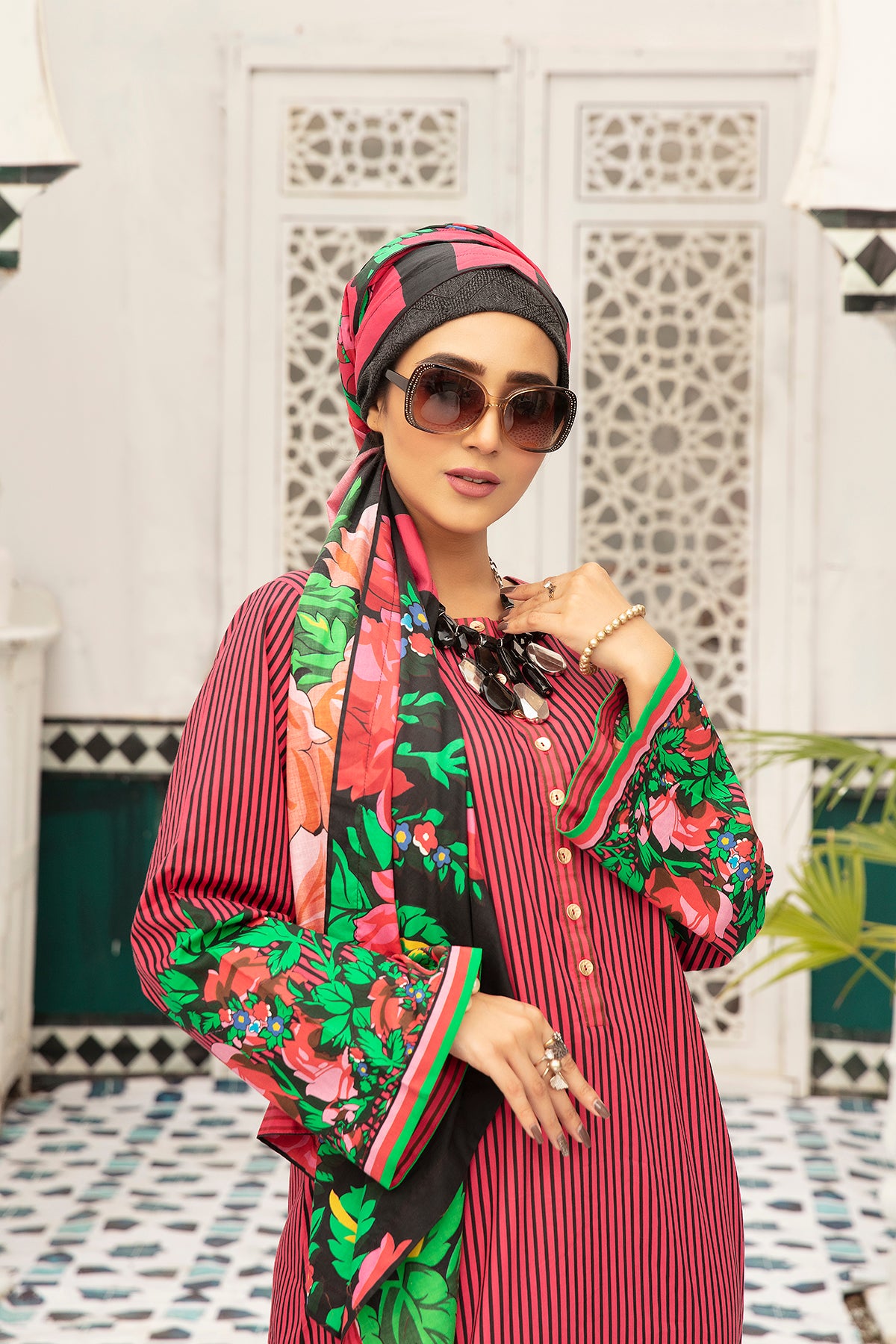 DS20-82 Printed Stitched Fustaan 1PC