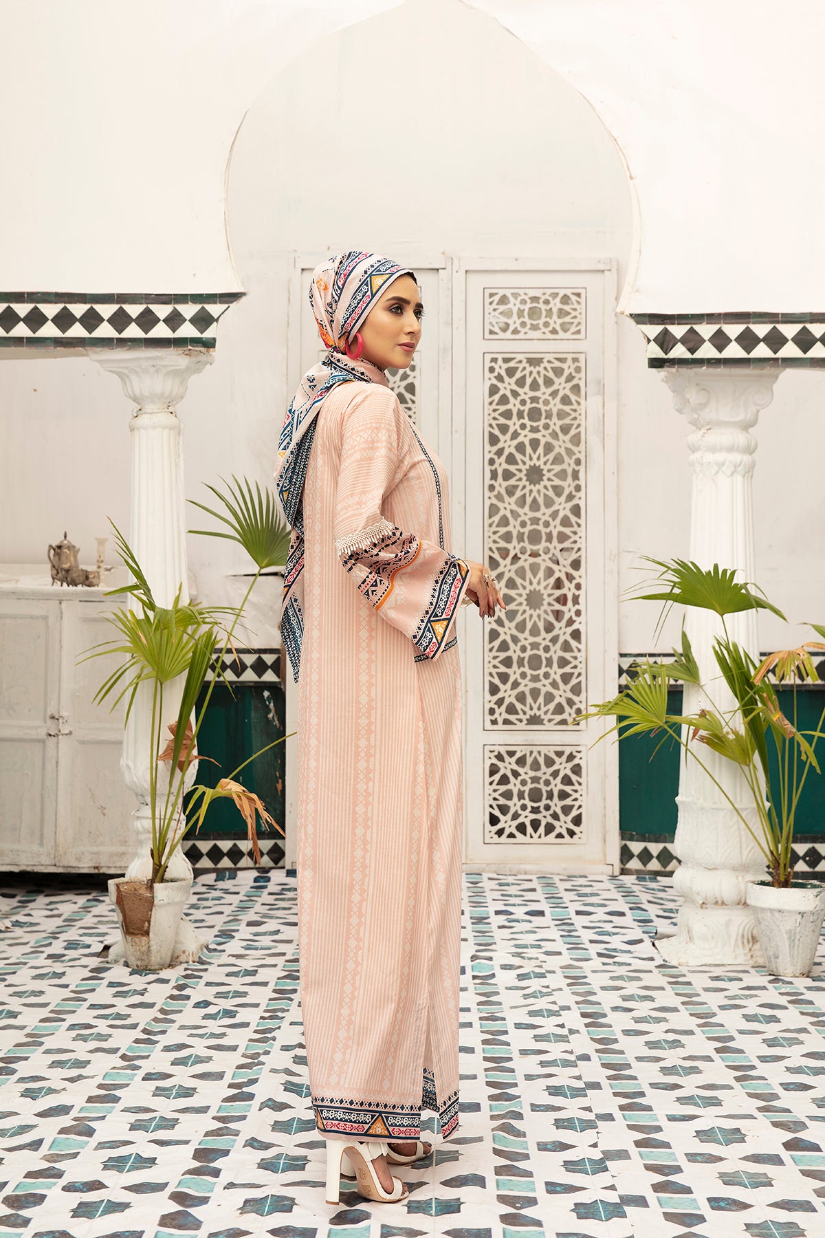 DS20-83 Printed Stitched Fustaan 1PC