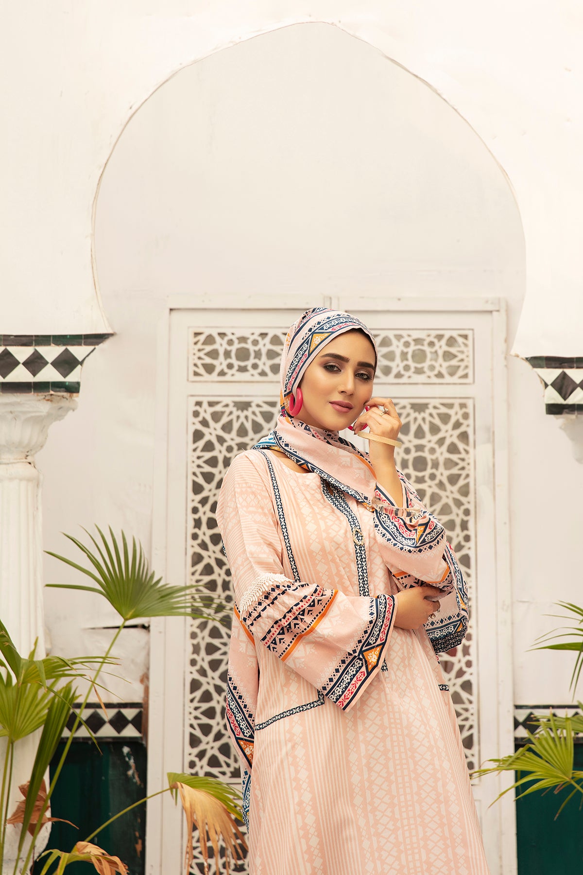 DS20-83 Printed Stitched Fustaan 1PC