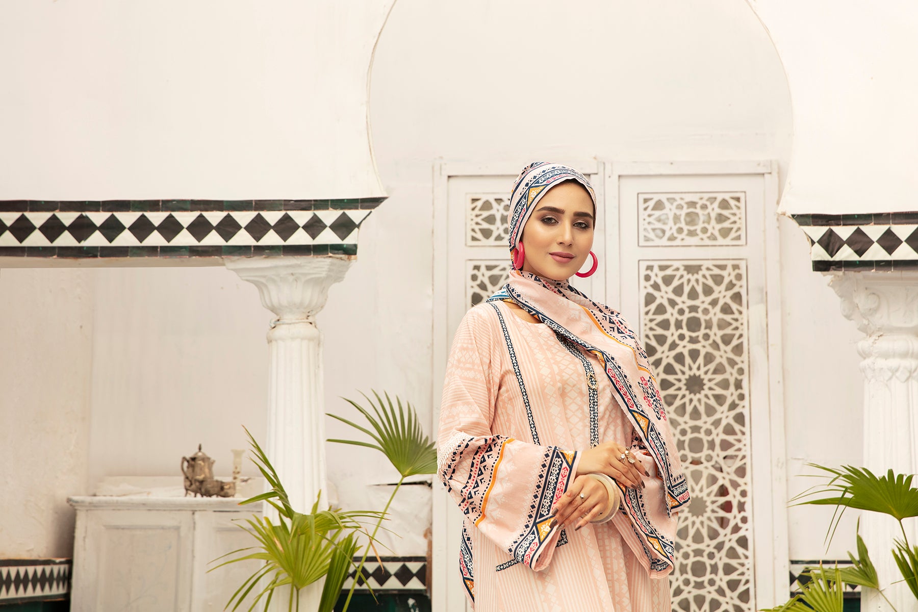 DS20-83 Printed Stitched Fustaan 1PC