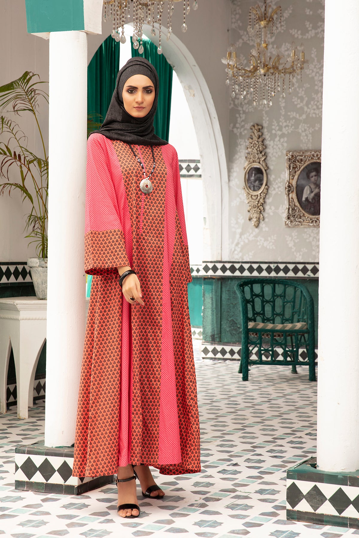 DS20-86 Printed Stitched Fustaan 1PC