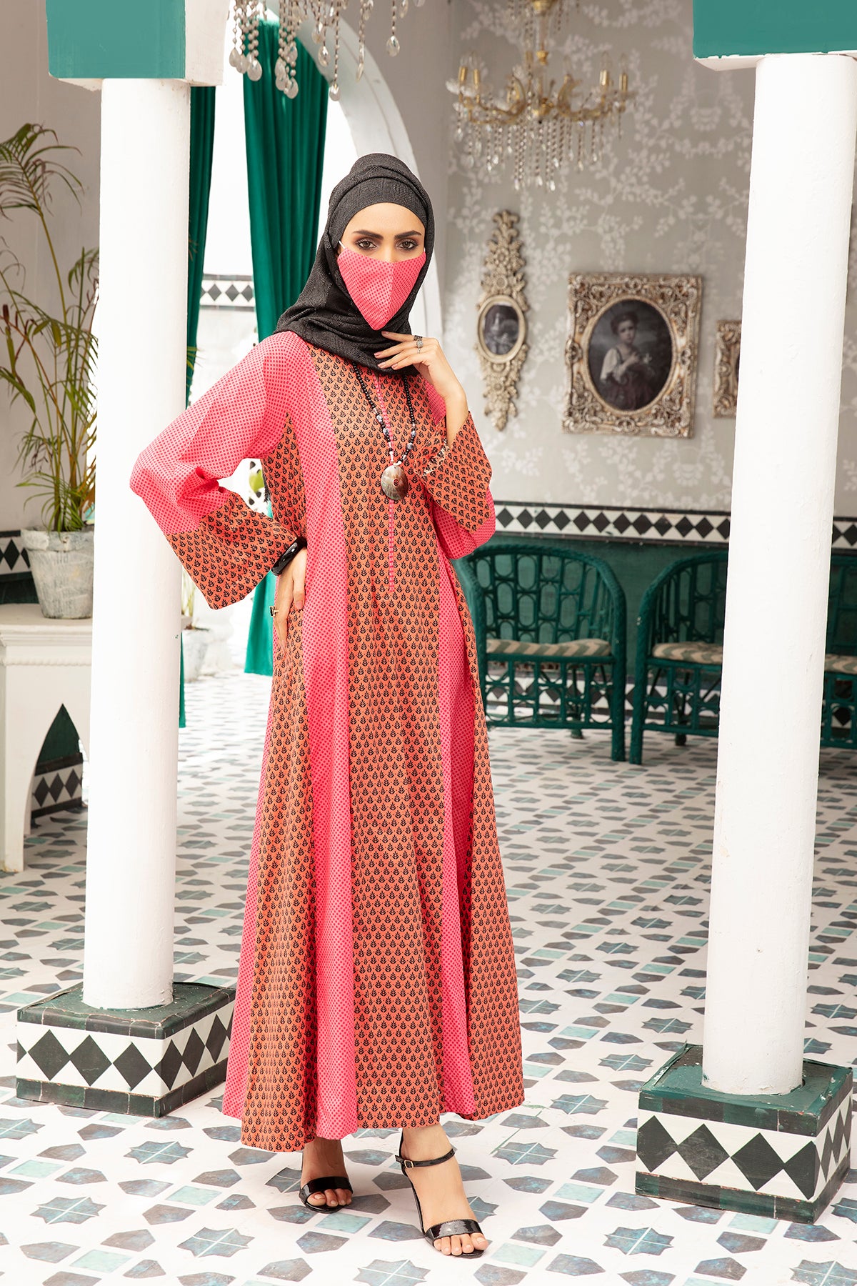 DS20-86 Printed Stitched Fustaan 1PC