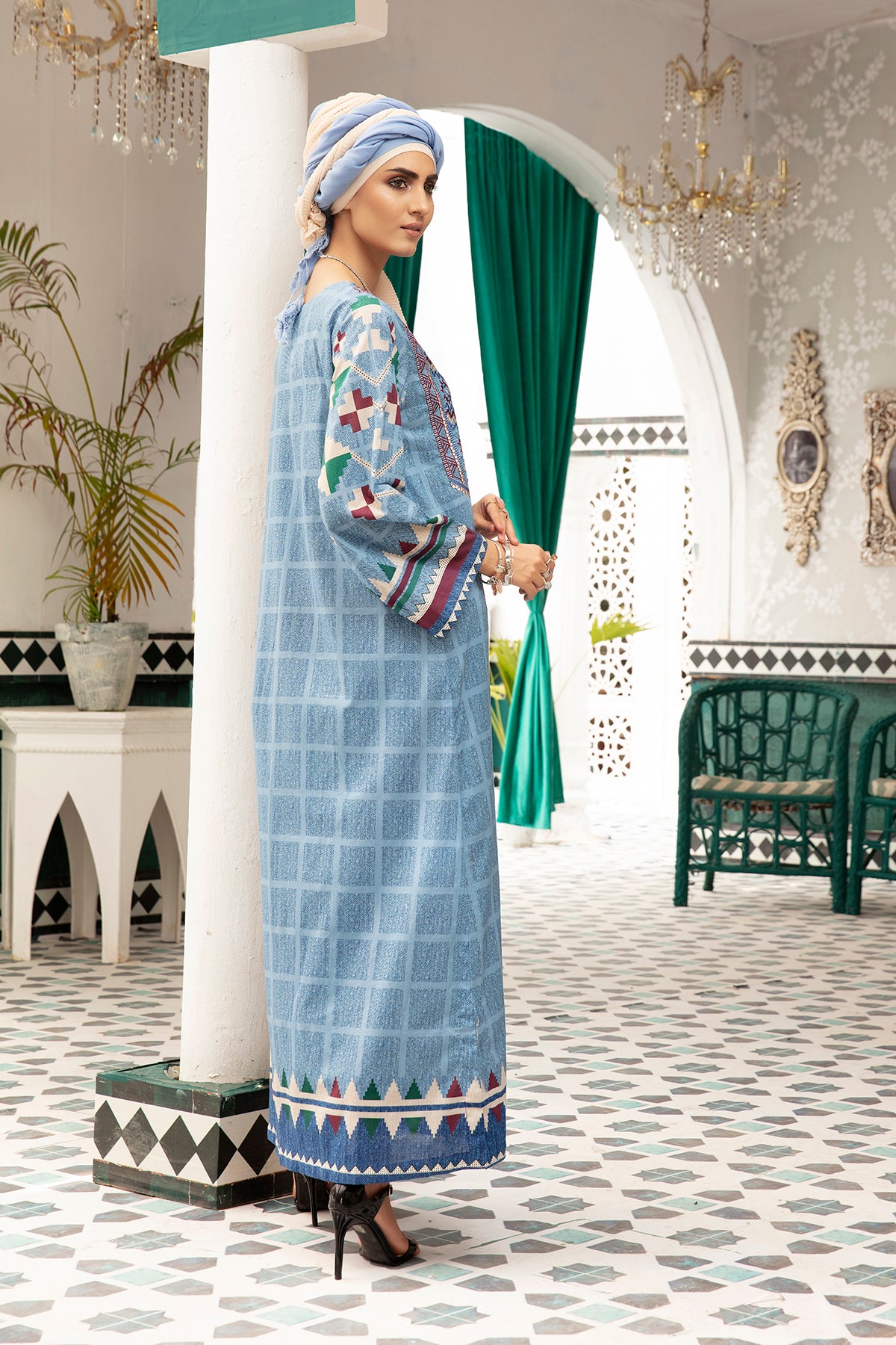 DS20-87 Printed Embroidered Stitched Fustaan 1PC
