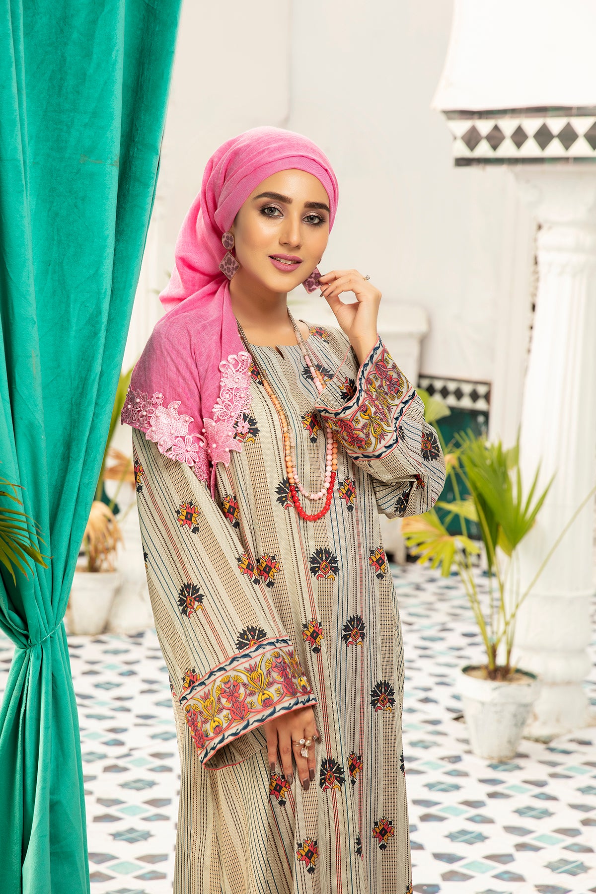 DS20-98 Printed Stitched Fustaan 1PC