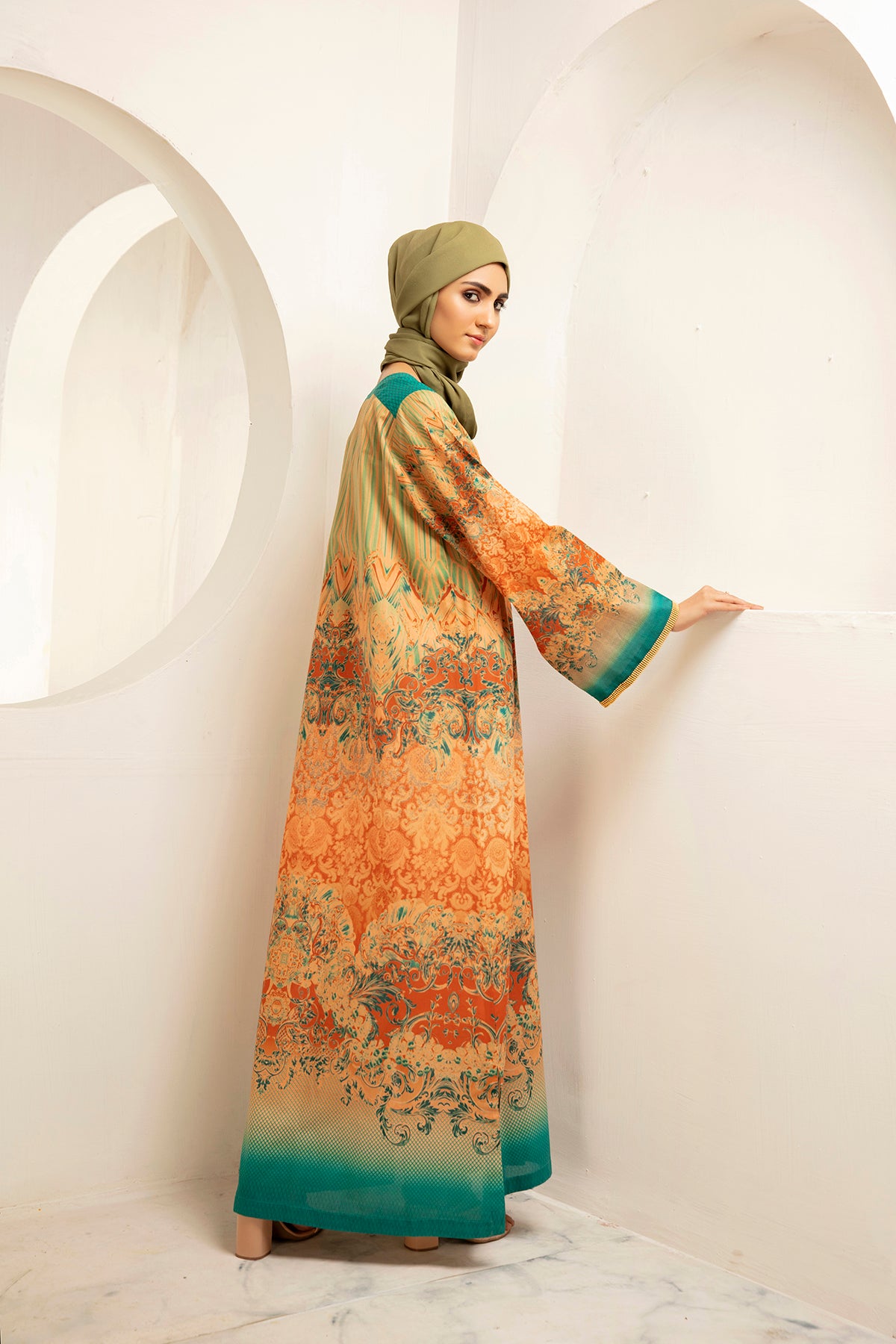 DS21-09 - Front Yoke & Button Detailing Stitched Fustaan-1PC
