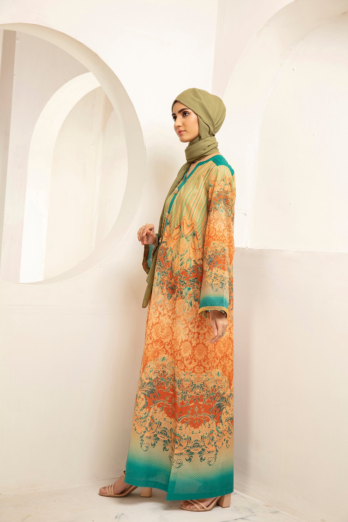 DS21-09 - Front Yoke & Button Detailing Stitched Fustaan-1PC