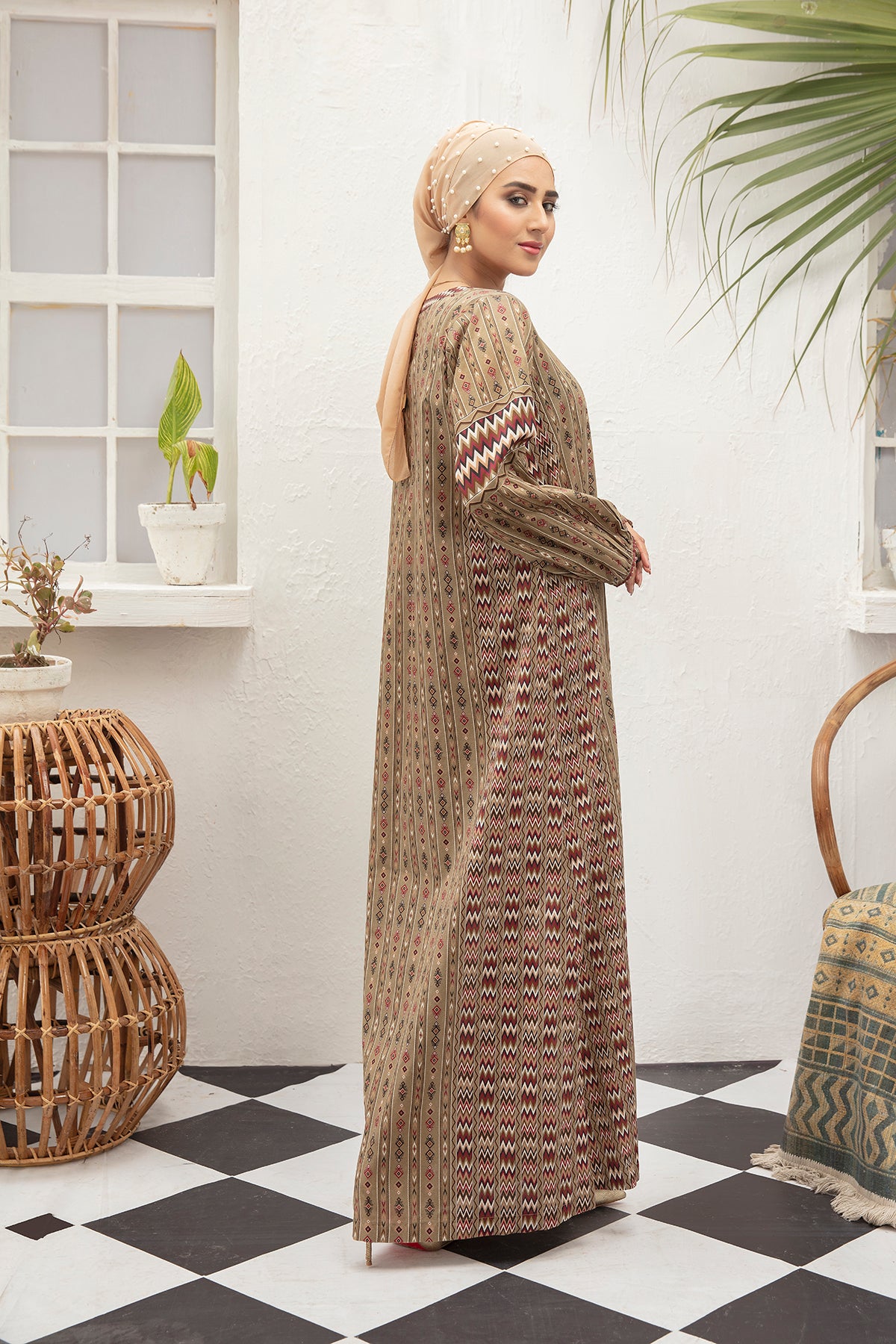 DS21-101-Digital Lawn Stitched Fustaan with Mask - 1PC