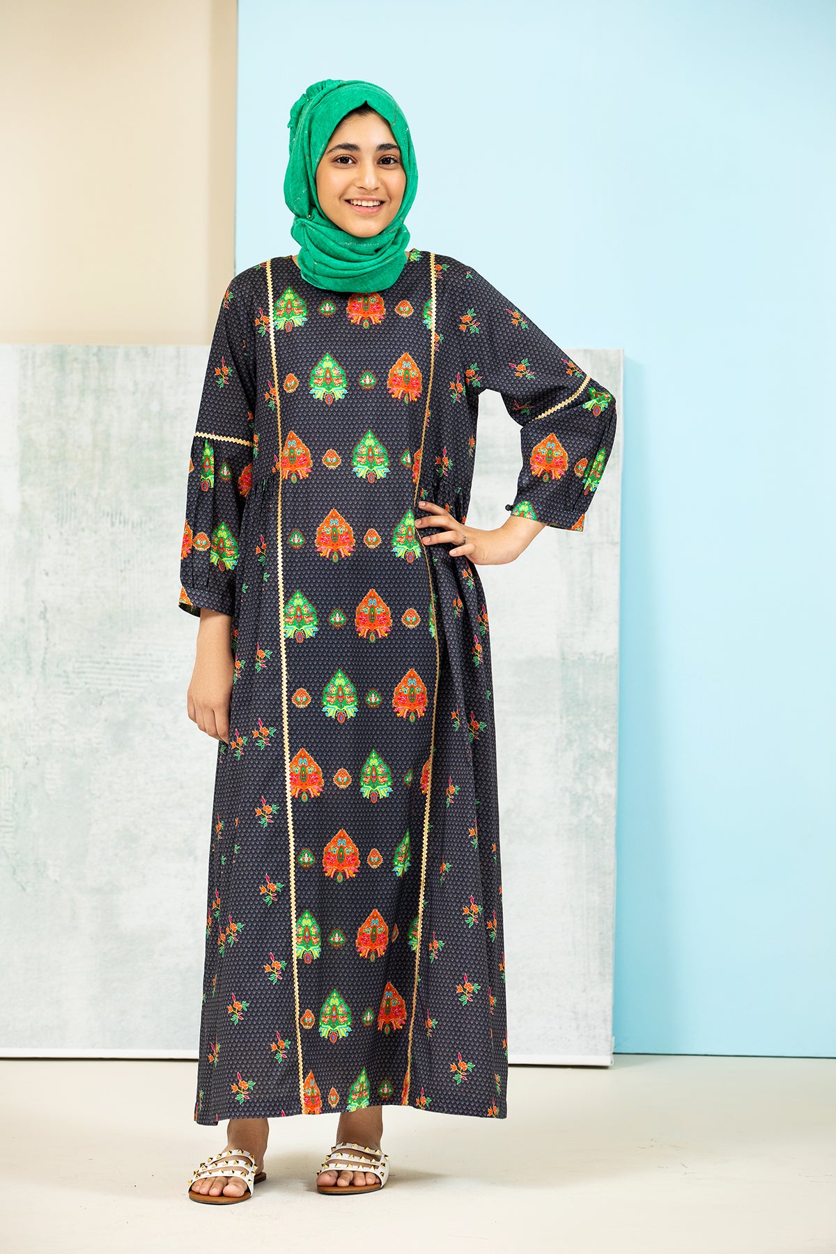 DS21-109-Printed Lawn Fustaan