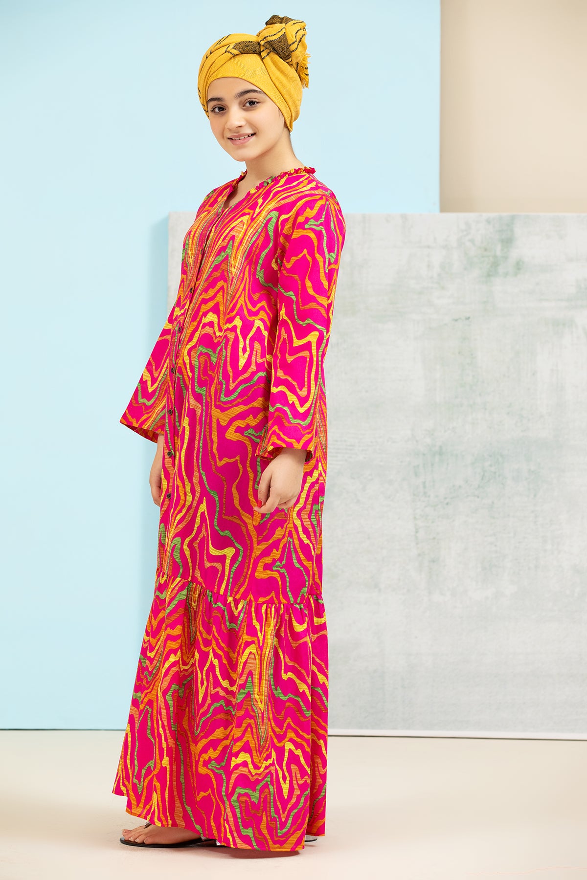 DS21-120-Printed Lawn Kids Fustaan