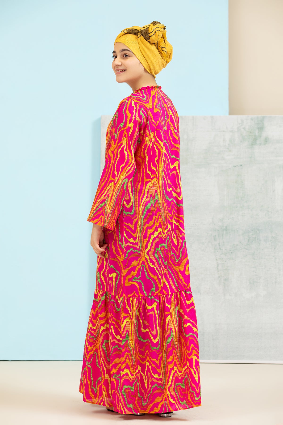 DS21-120-Printed Lawn Kids Fustaan