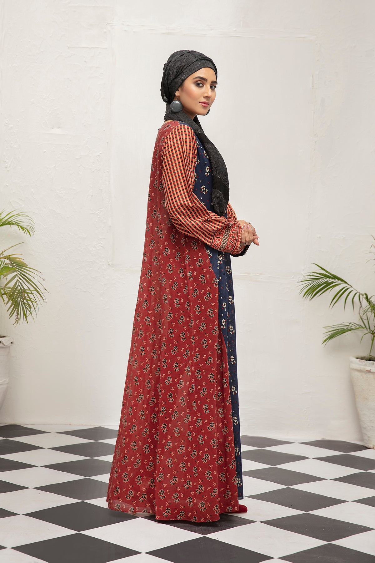 DS21-122 Digital Lawn Stitched Fustaan with Mask 1PC
