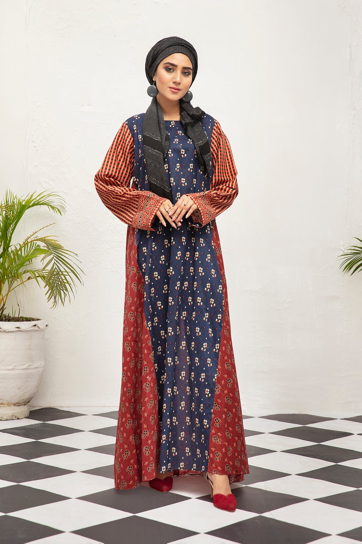 DS21-122 Digital Lawn Stitched Fustaan with Mask 1PC