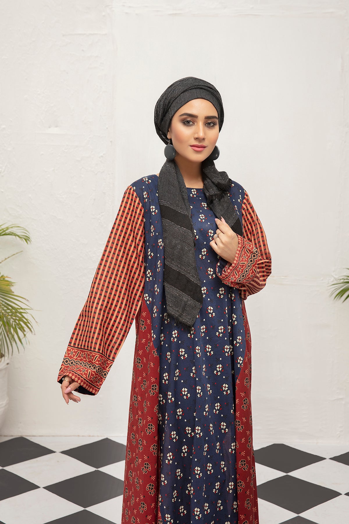 DS21-122 Digital Lawn Stitched Fustaan with Mask 1PC